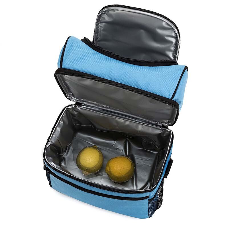 double compartment cooler bag big capacity thermal lunch picnic box ice pack food drinks breast milk insulated carrier cool bag