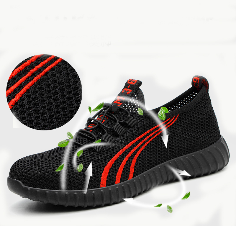 Men's Breathable Work Safety Shoes Men Outdoor Anti-slip Steel Puncture Proof Construction Safety Boots Shoes Steel Toe Cap