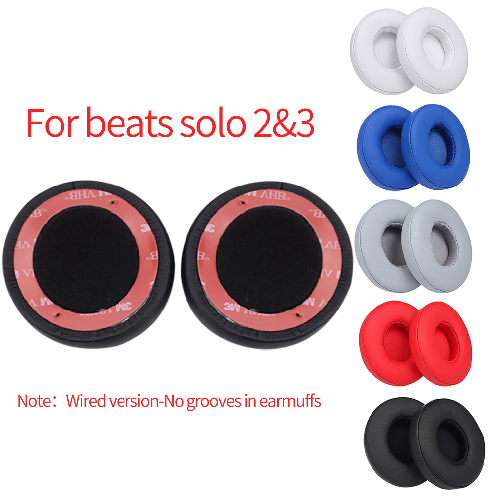 Ersatz-Ohrpolster für Solo 2 3, kabelgebundene Ohrpolster, Ohrhörer für Beats Solo 2 3, kabellose Bluetooth-Headset-Hülle, weiche Abdeckung