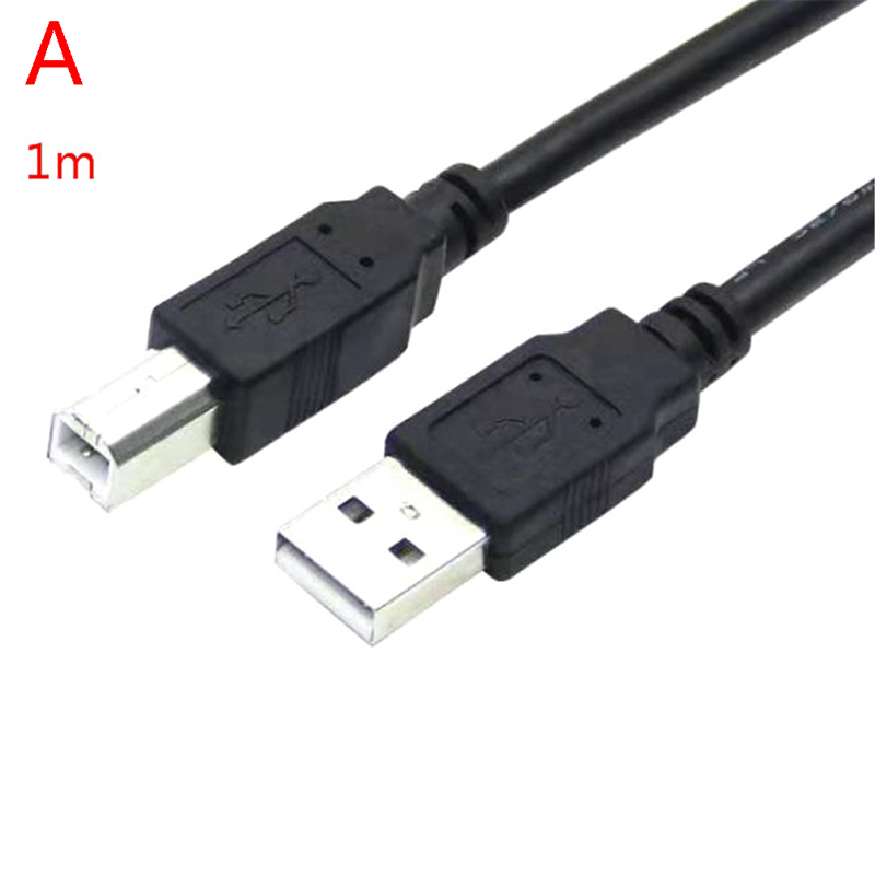 USB Printer Cable USB 2.0 Type A Male To Type B Male Printer Scanner Cable: black