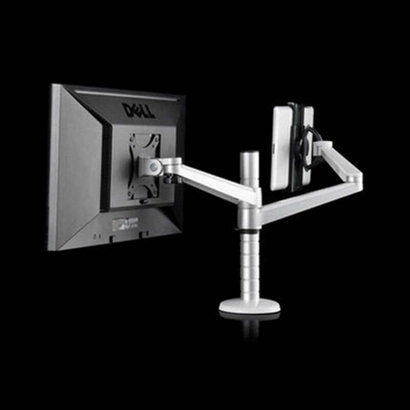 OA-8 Height Adjustable Double Arm 27 inch Monitor Holder+ Double Arm Tablet PC Stands 360 Degree Rotatable computer desks