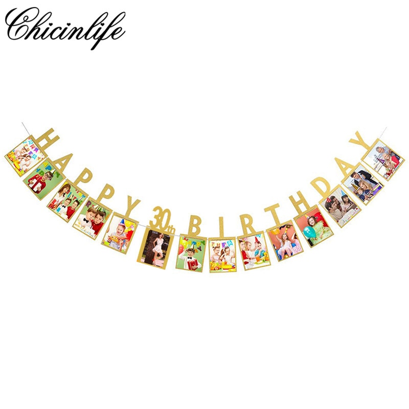 Chicinlife 1 juego feliz 30th/40th/50th adulto cumpleaños foto signos Banner Photo Booth Props guirnalda decoración suministros