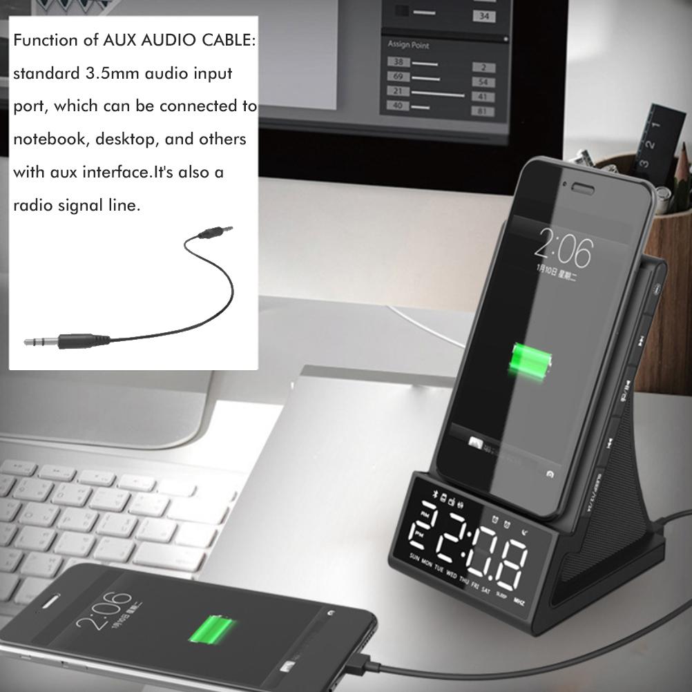 Wireless Charger Alarm Clock Bluetooth Speaker LED Smart Digital Clock Table Electronic Desktop Clocks Fm Radio 10w Fast Charger
