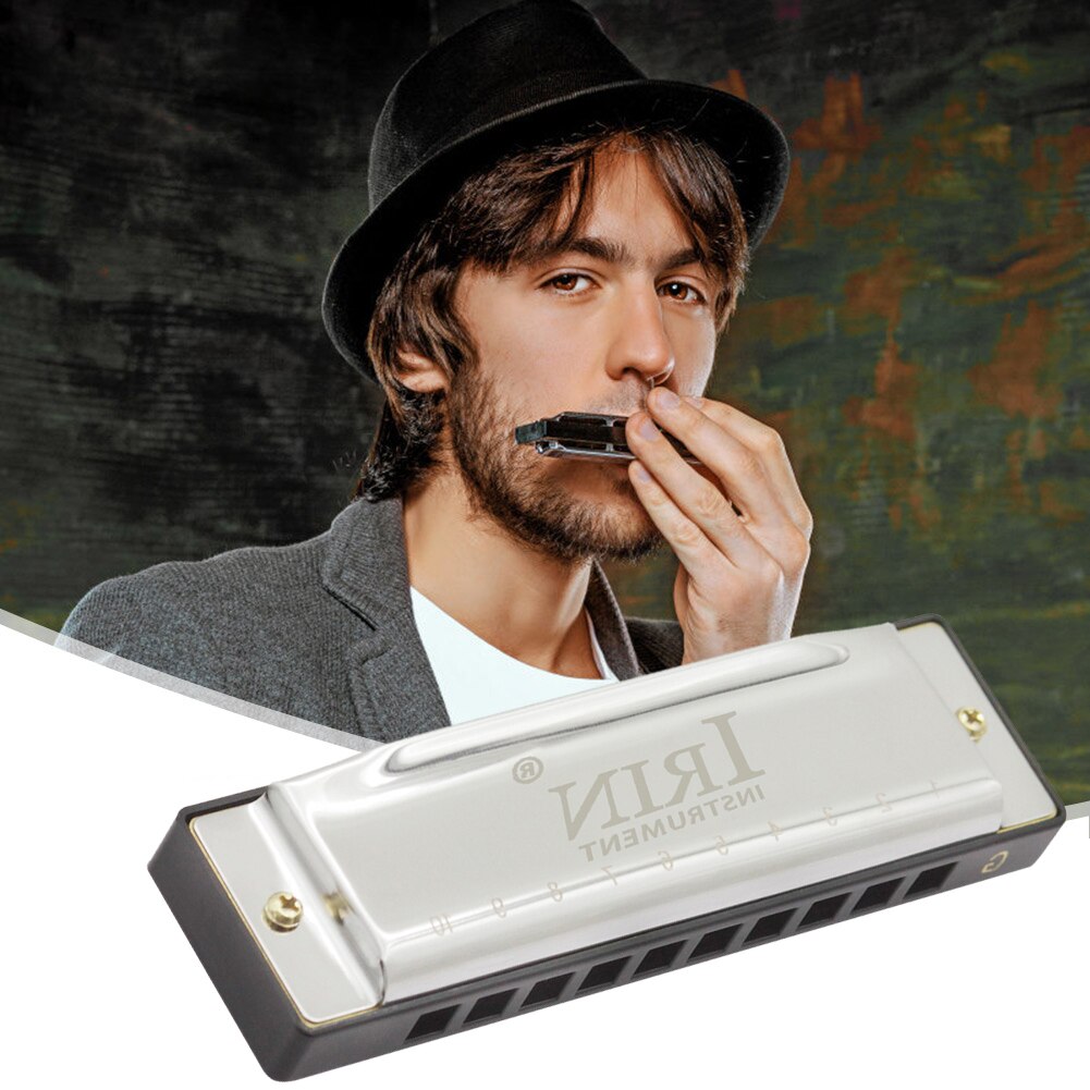 10-Hole 20-Note G Tuning Harmonica Diatonic Blues Harp Mouth Organ Educational Toy Musical Instruments for Beginner