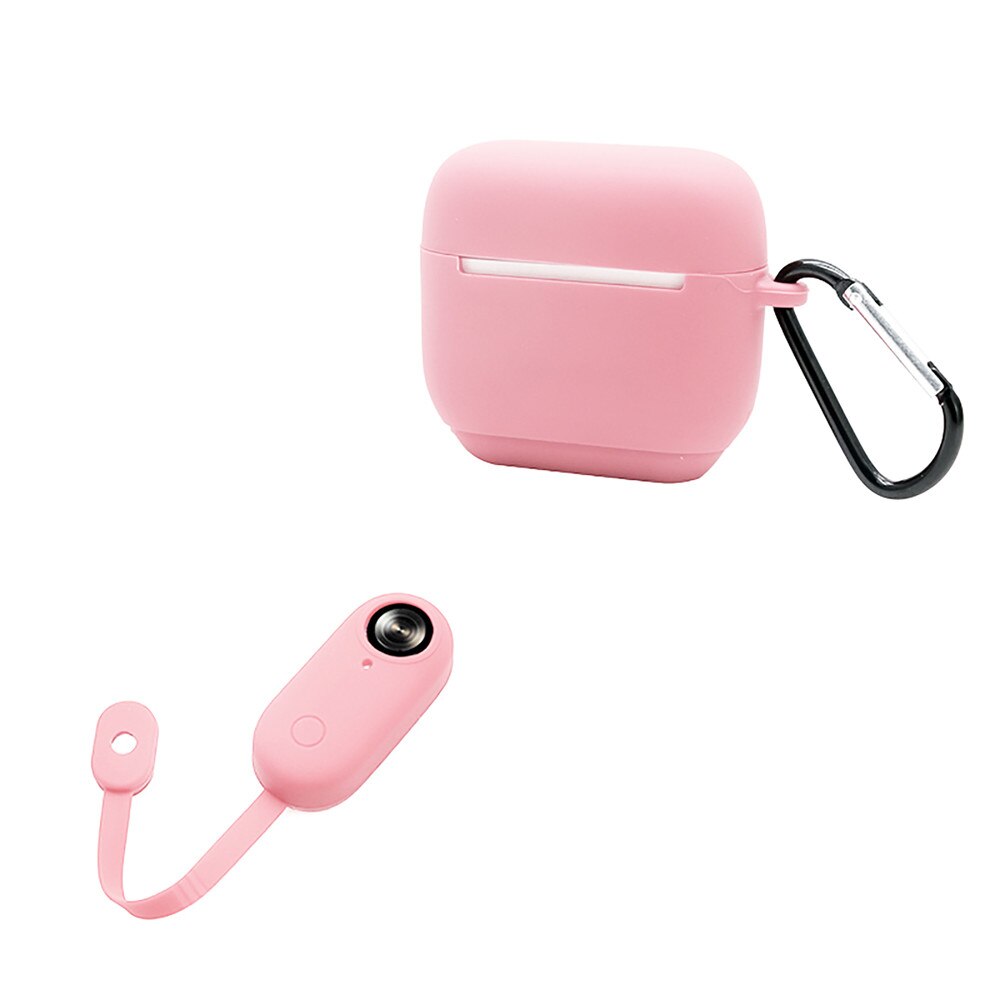 Siliconen Shockproof Opladen Case Cover & Beschermende Camera Case met Gesp voor Insta 360 Go mini Actie Camera Accessoires: pink