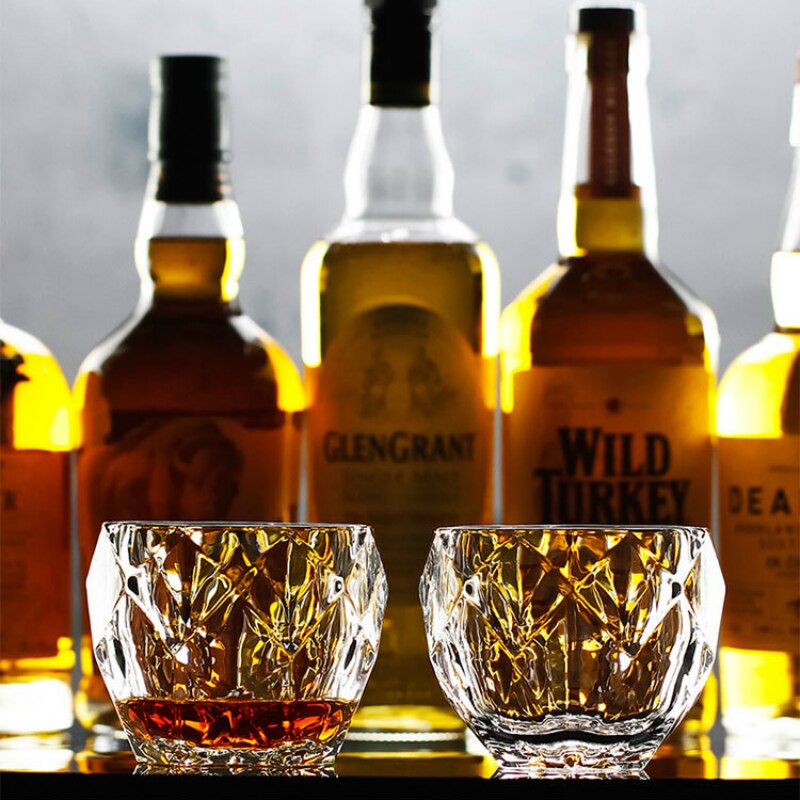Salloping hest whisky briller diamant skåret whisky prisme krystal gammeldags glas vodka tumbler chivas vin kop