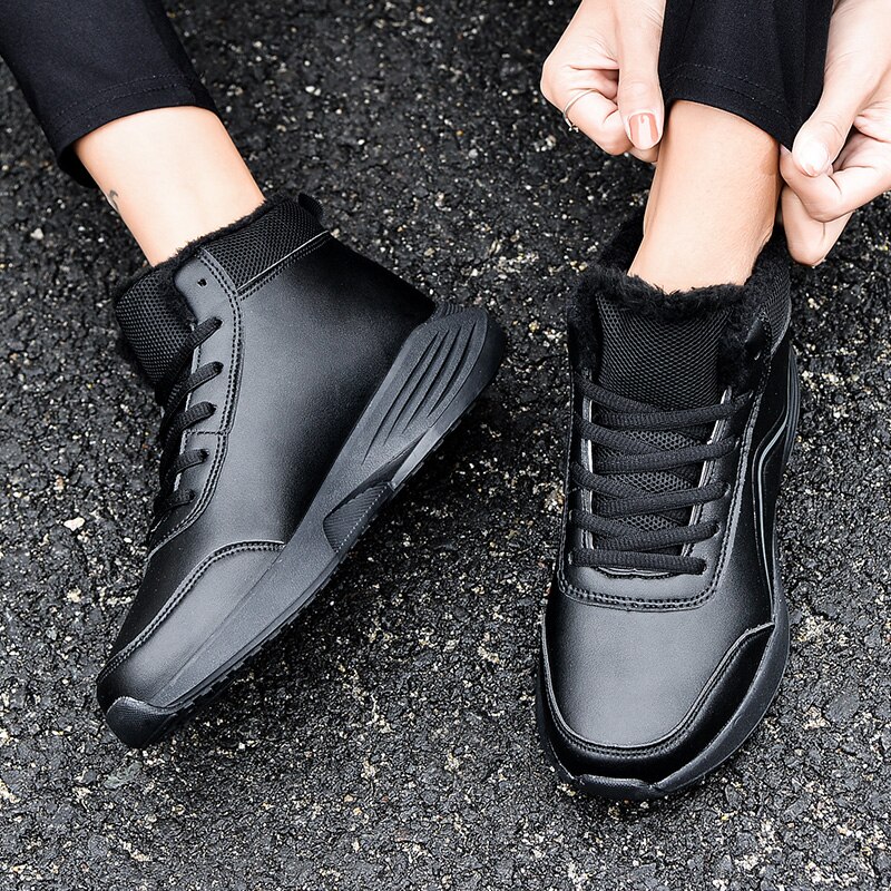 Winter Women's Shoes Plus Velvet Mid-cut Non-slip Walking Shoes Outdoor Trend Women Causal Sneakers All-match