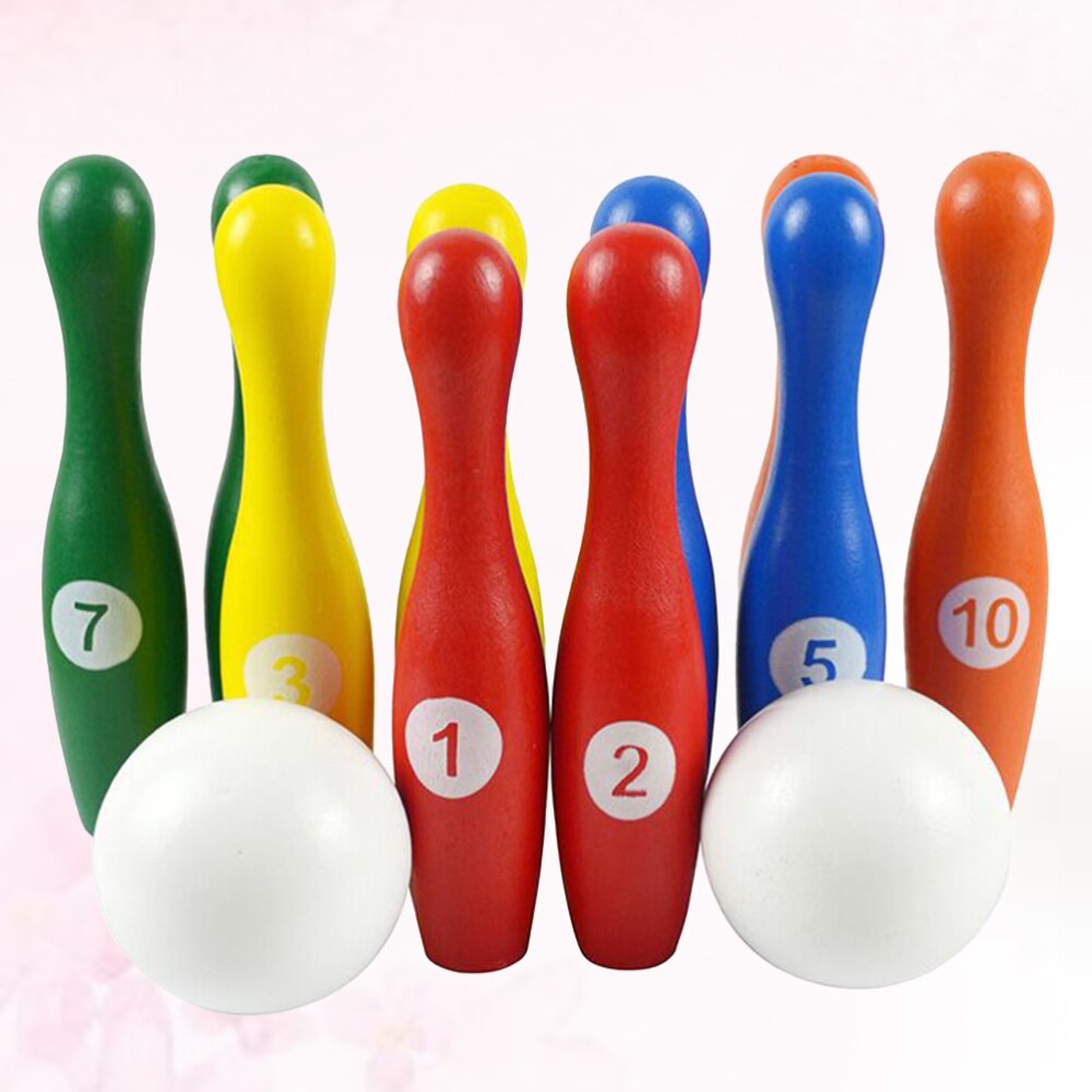 1 set bowlingleksak kit barn praktisk intellektuell utveckling leksaker roliga småbarn bowling leksak tidig pedagogisk bowling leksak set f