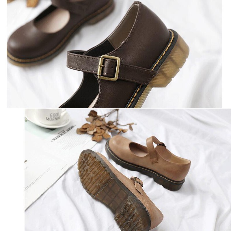 Mori fille Vintage en cuir Mary Janes école uniforme chaussures
