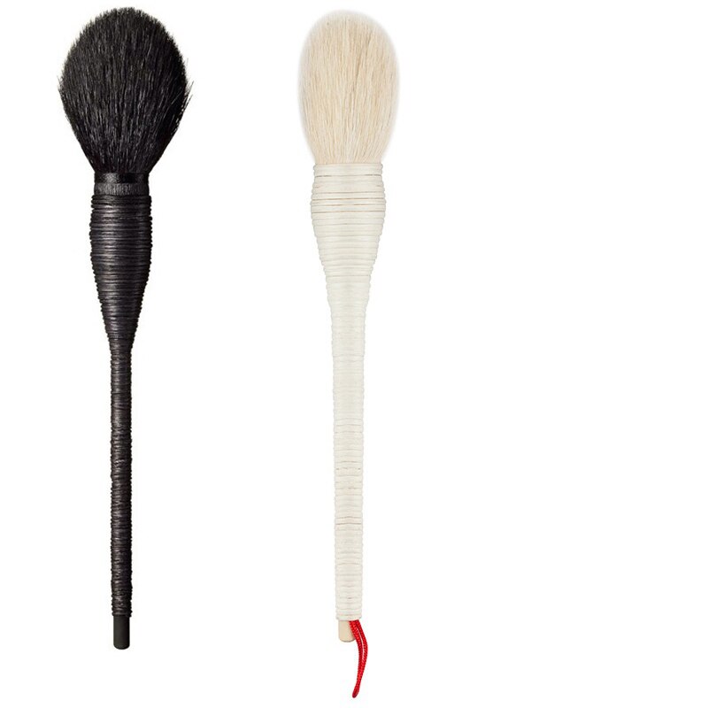 Professionel flad gedeuld rattan makeup børste kosmetisk blush pudder foundation make up skønhedsbørster