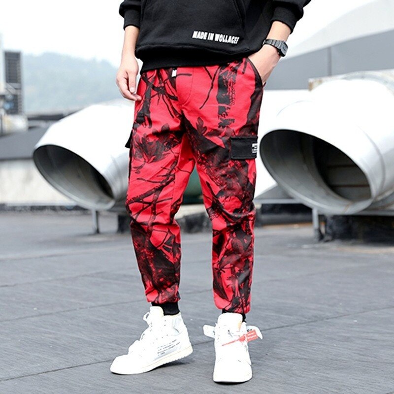 Mannen Broek High Street Camouflage Joggers Joggingbroek Mannen Streetwear Camo Stijlvolle Mannen Uitloper Joggingbroek Koreaanse