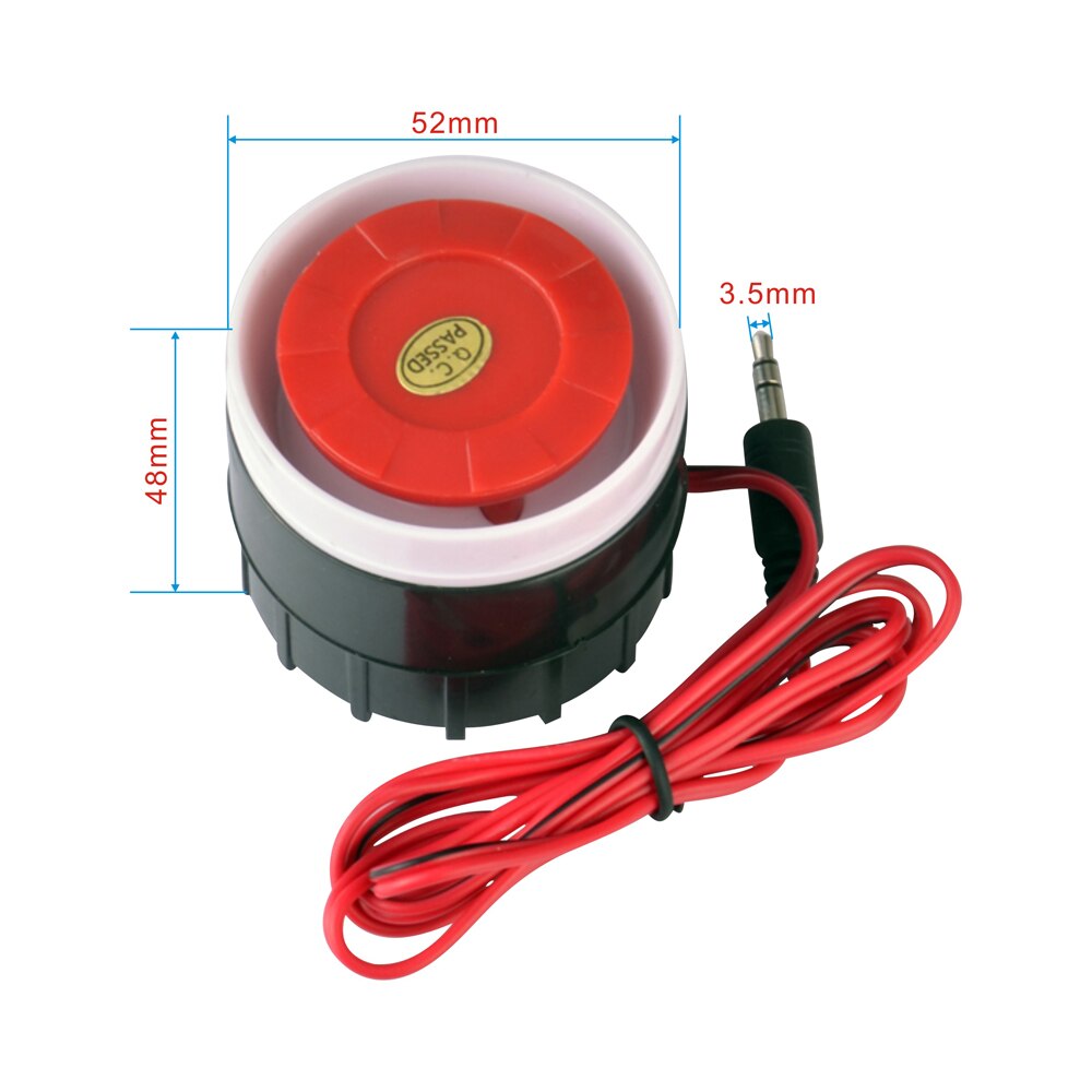Trådbundet larm siren horn 120db inomhus för hemsäkerhet larmsystem gsm pstn larm med 3.5mm stickkontakter