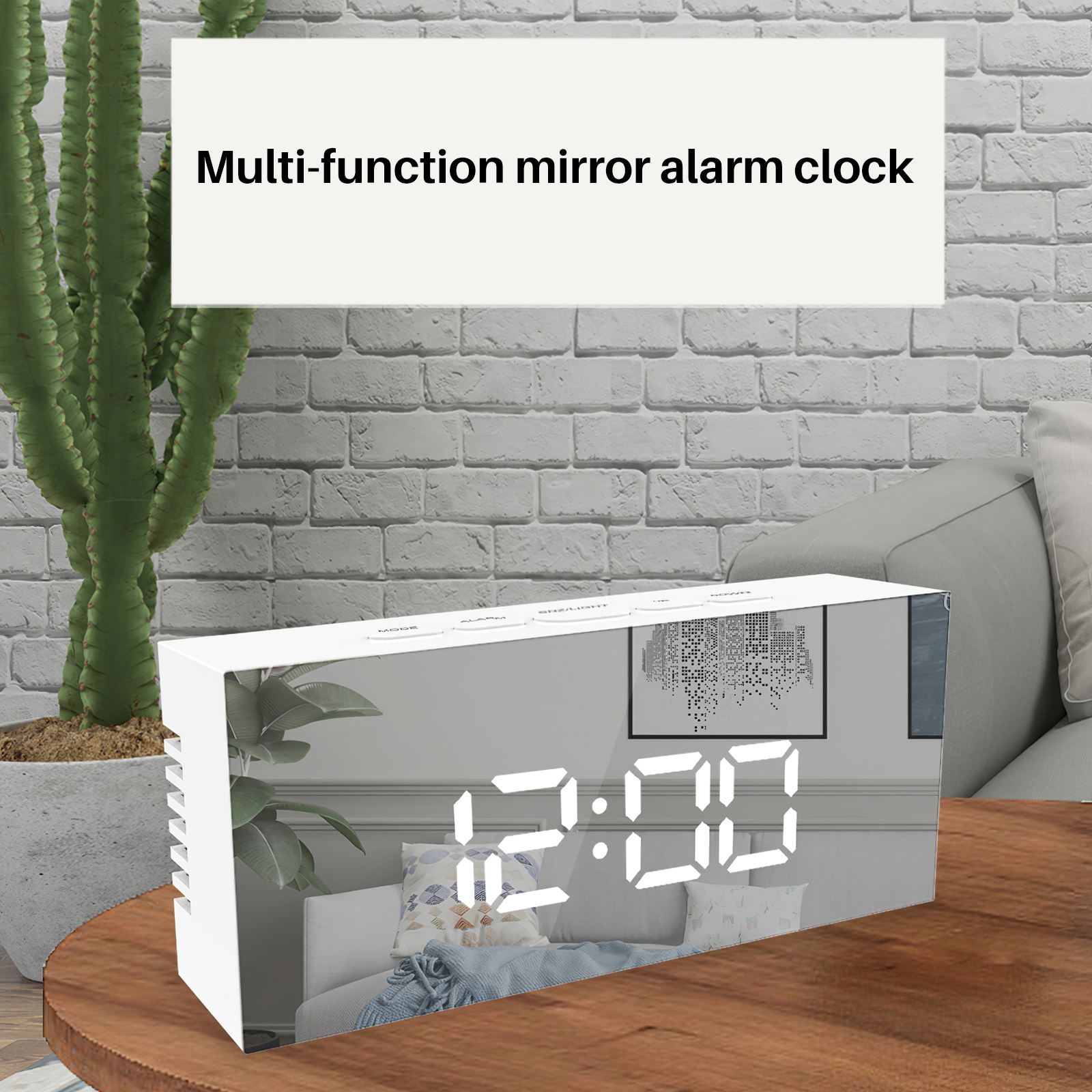 LED Digital Alarm Clock Multifunctional Electronic Clock Portable Bedside Clock with Temperature Display Snooze Memory Function