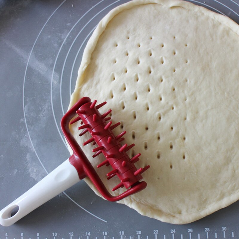 With Spikes Grid Cutter Hole Punch Handheld ABS Pizza Needle Roller Cake Bread Baking Tool Restaurant Bakery Home Kitchen DIY