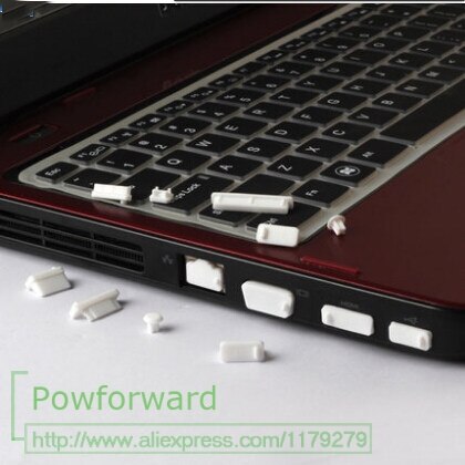 Til lenovo toshiba msi hp asus dell acer farverige silikone stikkontakter støvstik til pc lapto pc computer porte fra snavs støv: Hvid