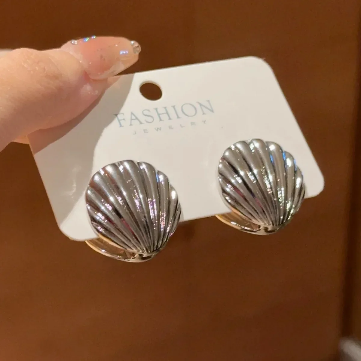LATS Jahrgang Metall Hülse Zucht Ohrringe für Frauen Punk Silber Farbe Textur Geometrische Unregelmäßige Ohr Schnalle Schmuck Party: Silber überzogen