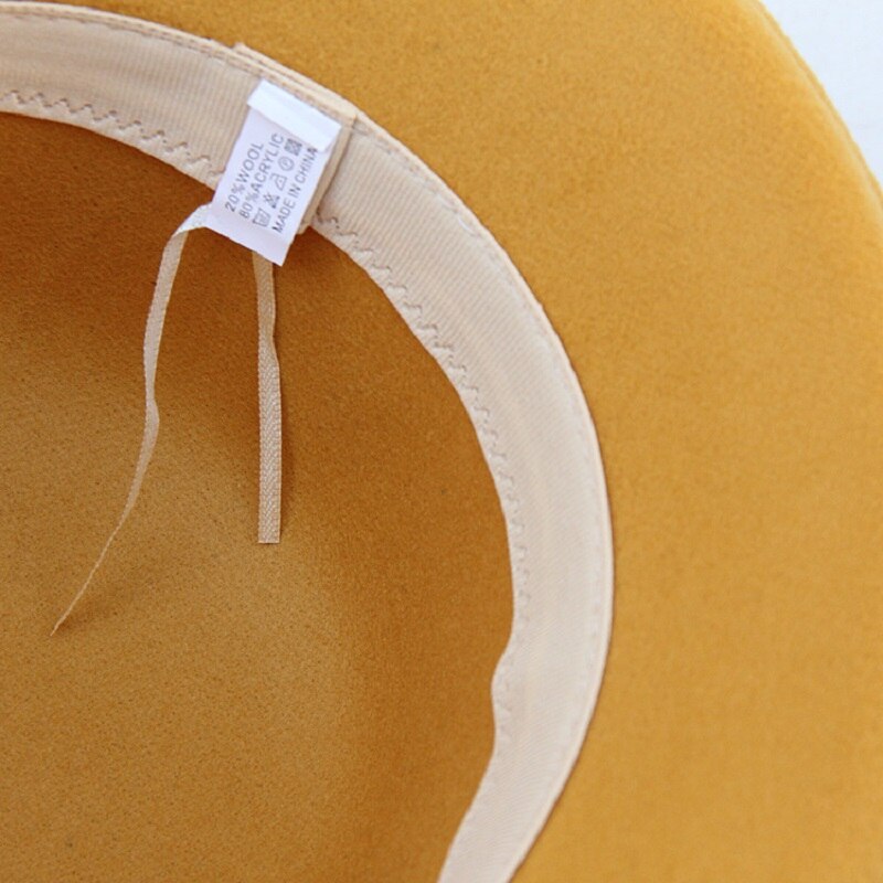 Sombrero de lana con flores para mujer, gorro cálido de ala ancha, , para , decoración, otoño e invierno,