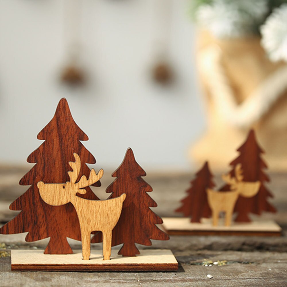 Drewniana dekoracja z łosiem wyjątkowo kreatywne ozdoby na biurko DIY drewniane ozdoby impreza dekoracje dla domu