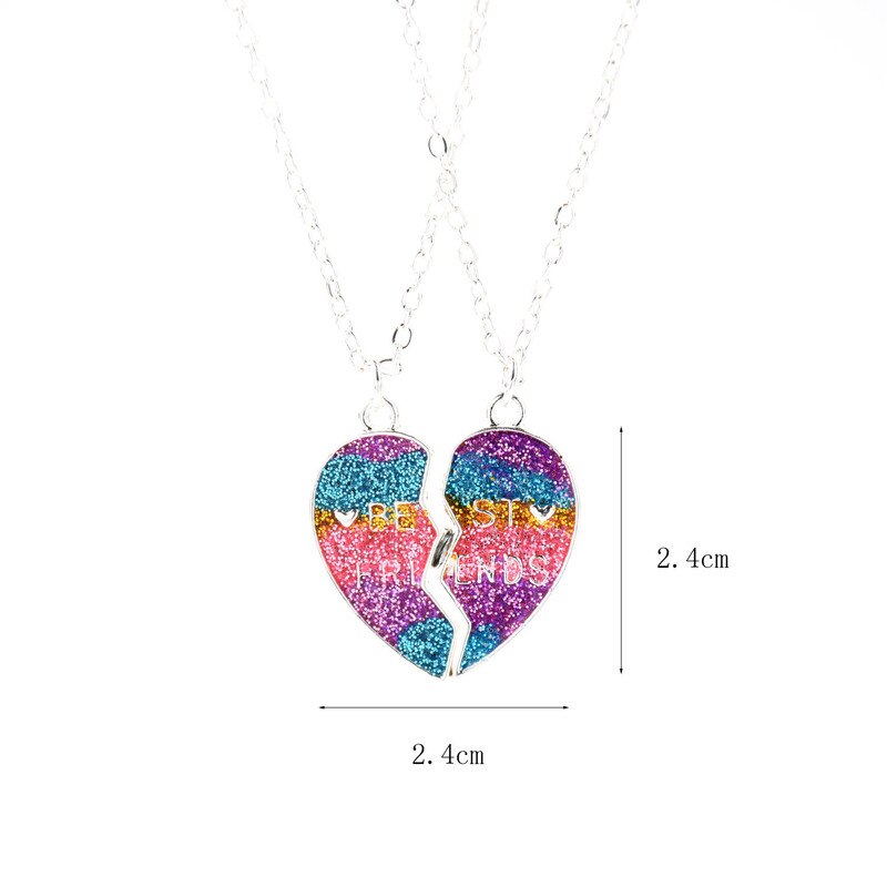 BFF-collar con colgante de corazón para mejores amigos, collar de cadena de para pareja, joyería de la amistad para niños