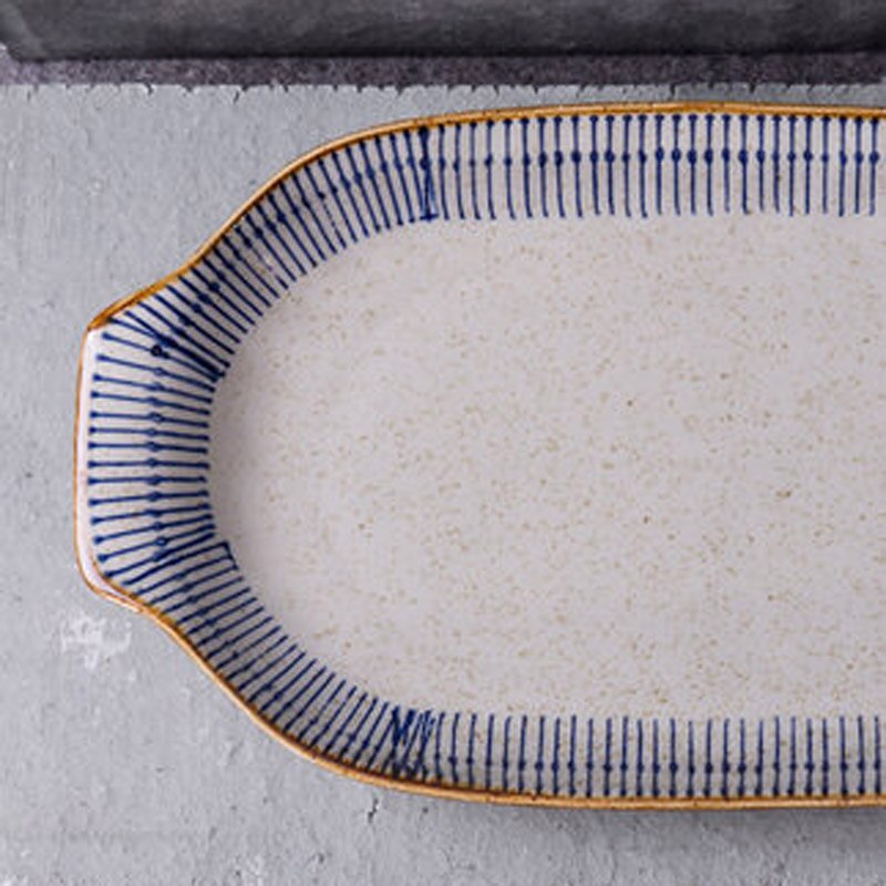 Plat de poisson FANCITY, plat de poisson cuit à la vapeur, plat de poisson grillé, plat ménager, plat de cuisson binaural, plat de cuisson, four à micro-ondes