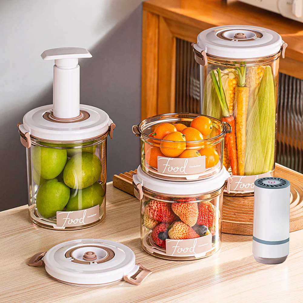 Voedsel Opslag Container Vacuüm Doos Grote Capaciteit Voedsel Dispenser Voor Keuken Transparant Verzegeld Voedsel Organizer Houden Lunch Verse
