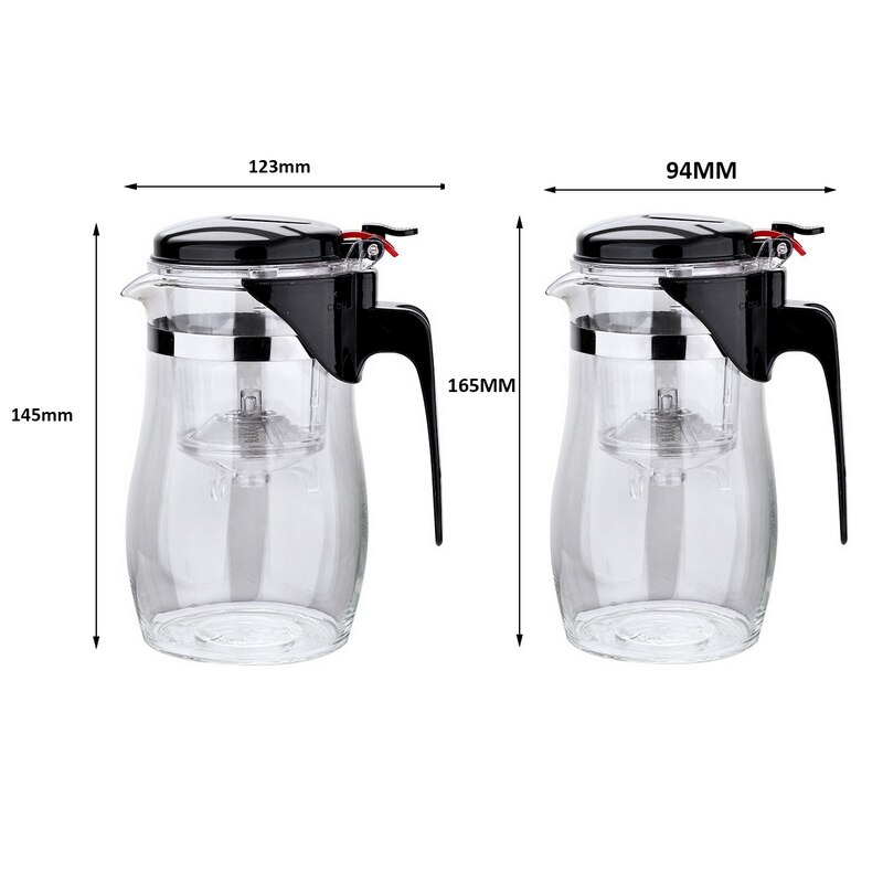 500ml/750ml glas tekanna värmebeständig tekanna för löst te med infusionsapparat kinesiskt set kontor tekanna