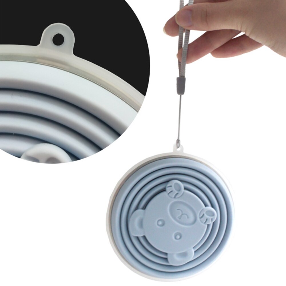 Gobelet pliable rétractable Portable en Silicone de 270ml, avec couvercle de dessin animé, gobelet télescopique pliable, gobelet d&#39;eau de voyage en plein air