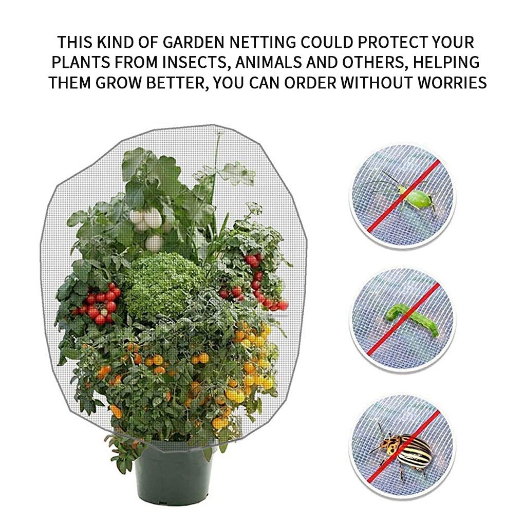 Garden Netting Anti-insect Drawstring Barrier Mesh Netting Nylon Outdoor Plant Net Screen Plant Protective Cover Garden Tools