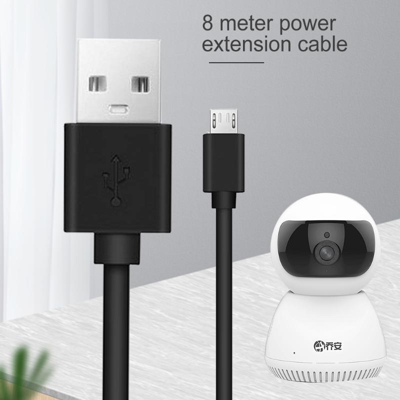 Cable de extensión de alimentación negro de 8 m/26 pies para cámara wize Cam Pan Oculus Go