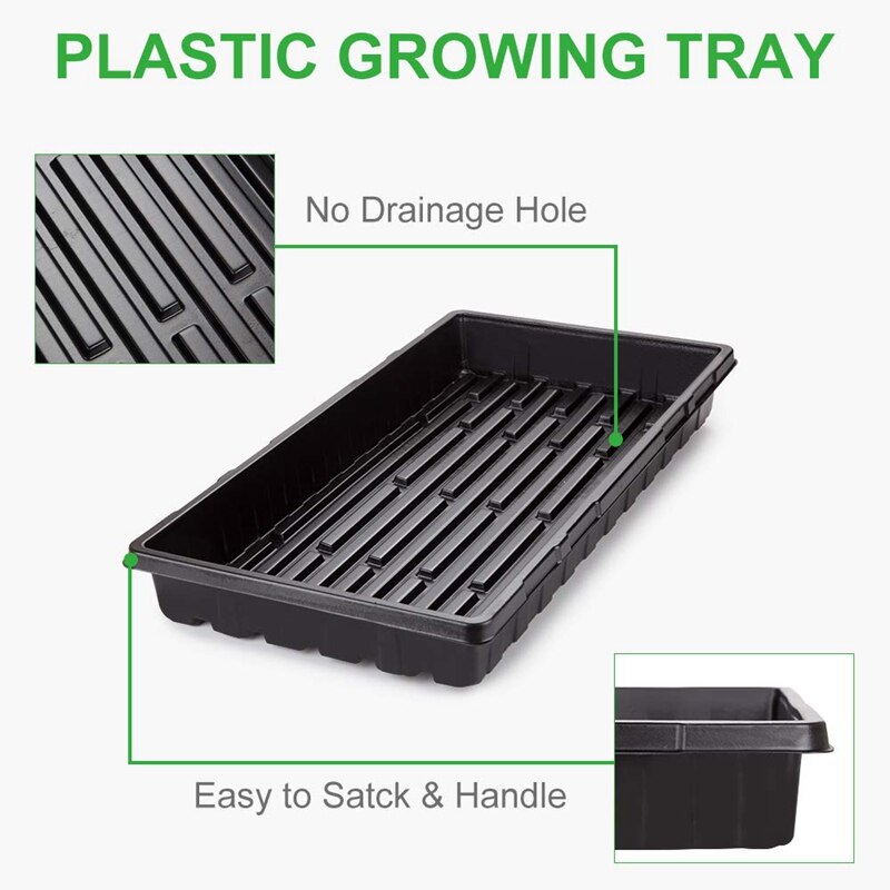 6 Packs Plastic Growing Trays Seed Tray Seedling Starter for Greenhouse Hydroponics Seedlings Plant Germination