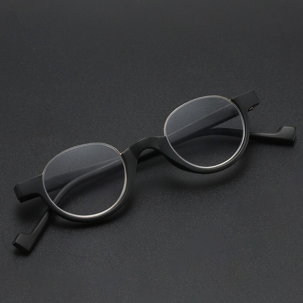 Gafas de lectura redondas de media llanta, lentes para presbicia invertidas, lupa Anti luz azul, lector de ordenador
