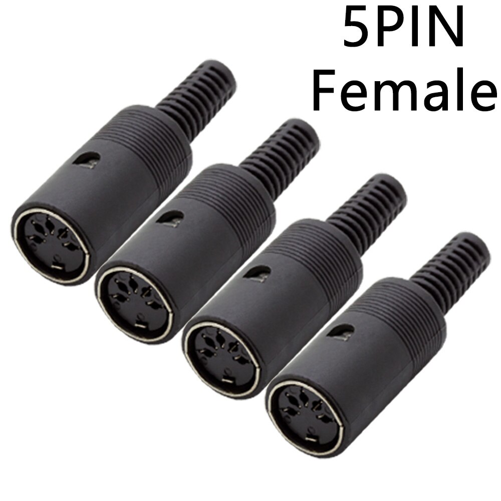 Connecteur DIN DMale/femelle, connecteur de prise DIN 3/4/5/6/7/8/9/13 broches, châssis, montage de câble avec poignée en plastique 10 pièces/lot: 5PIN Female