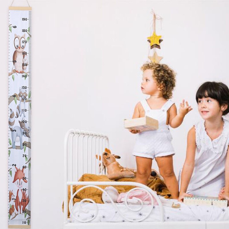 Wall Hanging Wooden Baby Child Kids Growth Chart Height Measure Ruler Wall Sticker for Children Kids Home Room Decoration