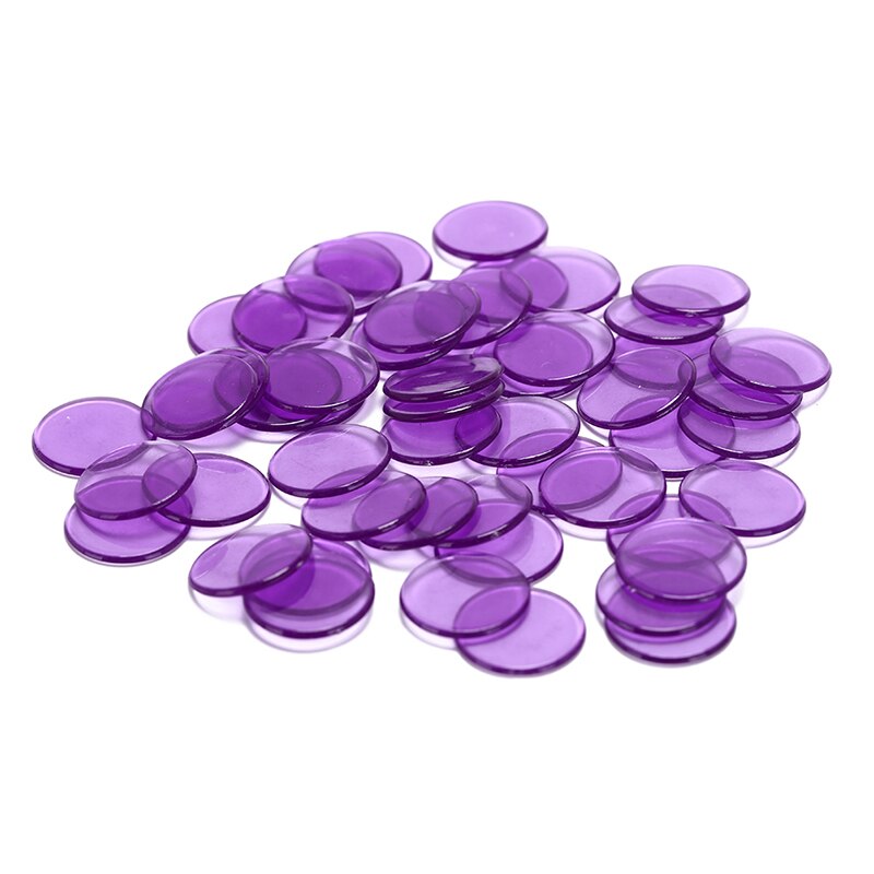 50 Stuks 15Mm Count Bingo Chips Markers Voor Bingo Spel Kaarten Plastic Bingo Chips Voor Klas En Carnaval Bingo games 5 Kleuren: C