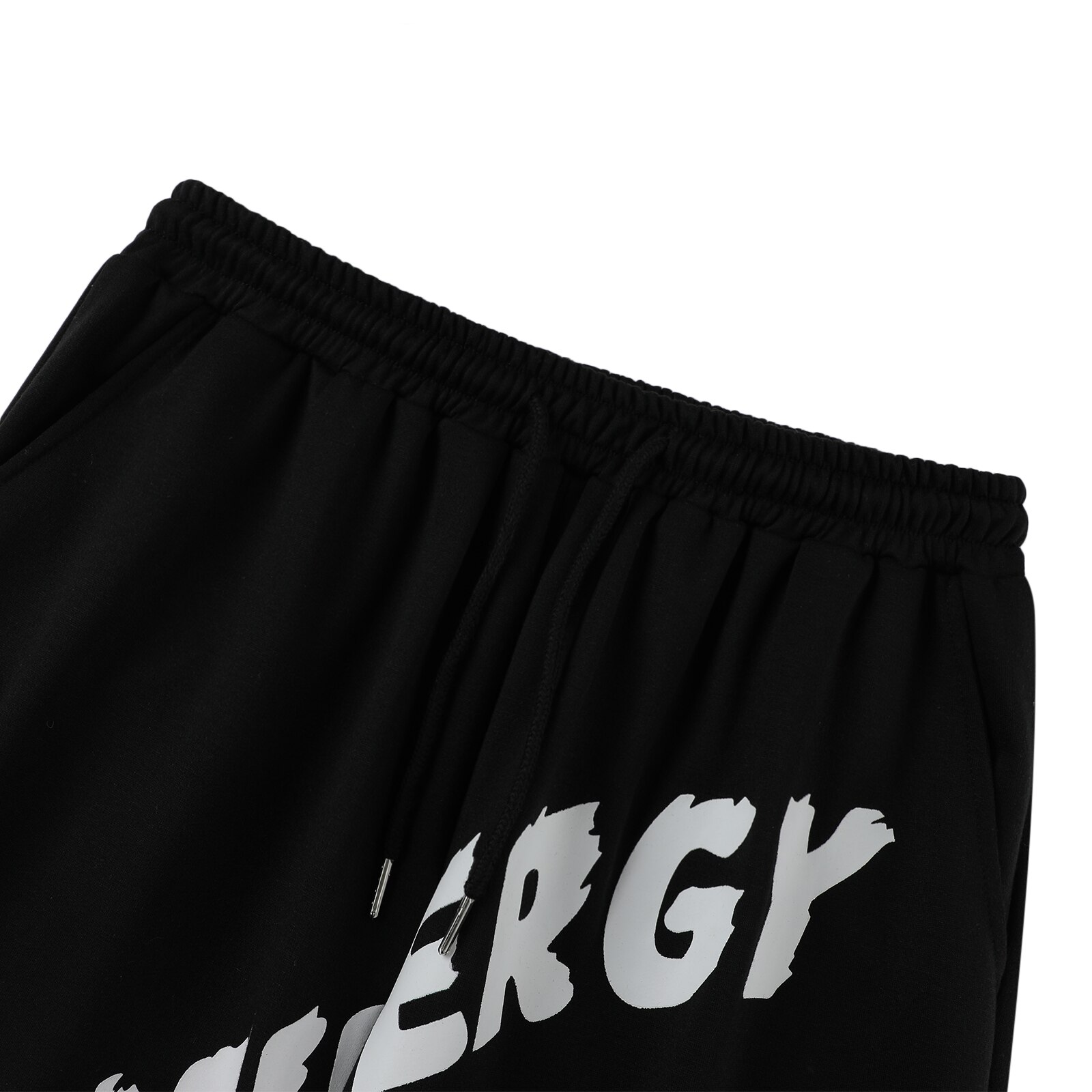 Vrouwen Sportkleding Broek Elastische Taille Harembroek Letters Gedrukt Patroon Losse Stijl Broek, Zwart/Grijs