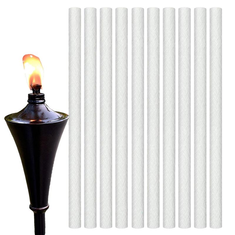 Lampada stoppino 10 pezzi torcia in fibra di vetro per esterni stoppino stoppini per bottiglie di vino fai da te per torce da esterno illuminazione per terrazza luci da giardino lampade a olio