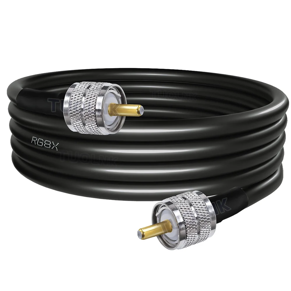 RG8X CB Antenna Coaxial Cable PL259 UHF SO239 Jumper Cable Low Loss 50 ohm UHF Male to UHF Male CB Antenna Extension Coax Cable