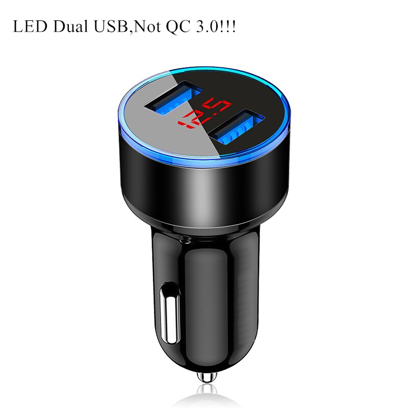 Quick Charge 3.0 Dual USB Car Charger for iPhone 11 xr Samsung Xiaomi mi9 USB Car-Charger Universal QC 3.0 fast Charger Adapter: LED Display Charger1