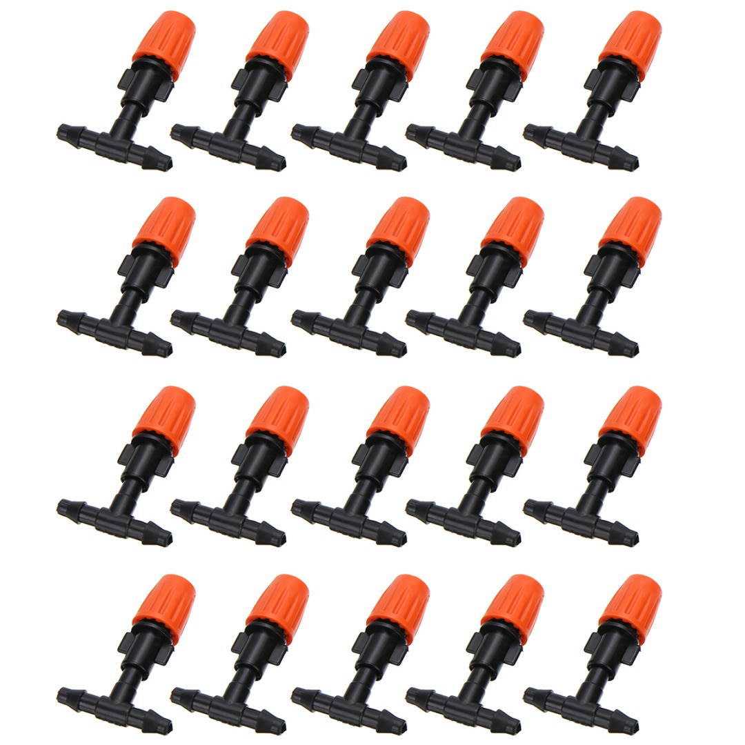 20pcs Micro Drip Irrigation System Nozzle Water Control Sprayer Plant Self Garden Mist Sprinkler With Hose Connector