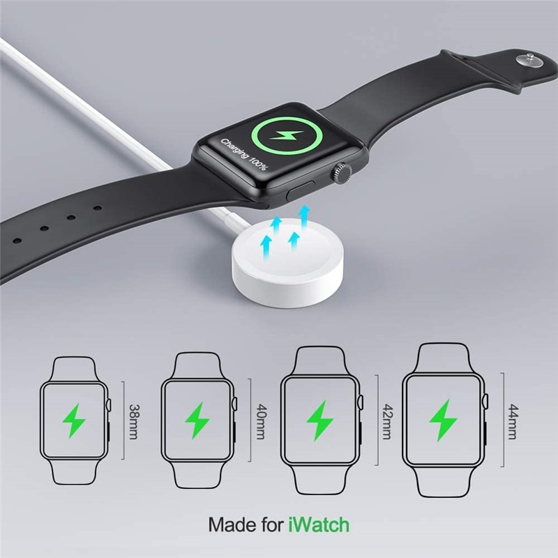 2 en 1 magnético Qi inalámbrico cargador para Apple Watch serie 5 4 3 2 Applewatch Cable de carga USB para IPhone 11 Pro XS Max XR X 7