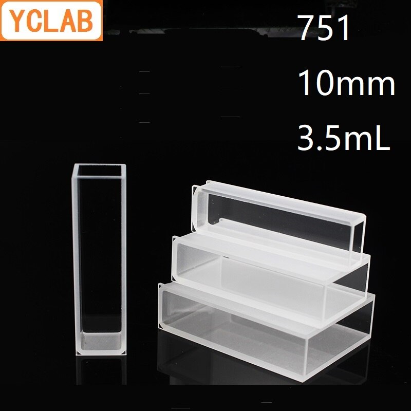 YCLAB-colorímetro de celda de vidrio, cubeta 751, 10mm, 3,5 mL, equipo de química de laboratorio