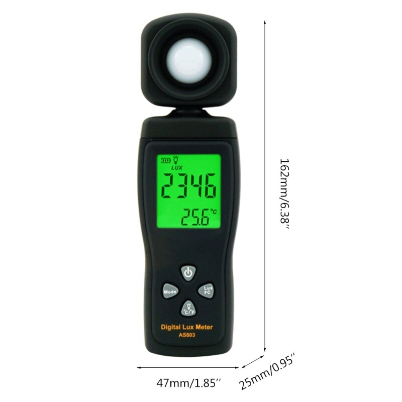 AS803 Luxómetro Digital medidor de luz, Lux fotómetro Metro ultravioleta radiómetro R9UF