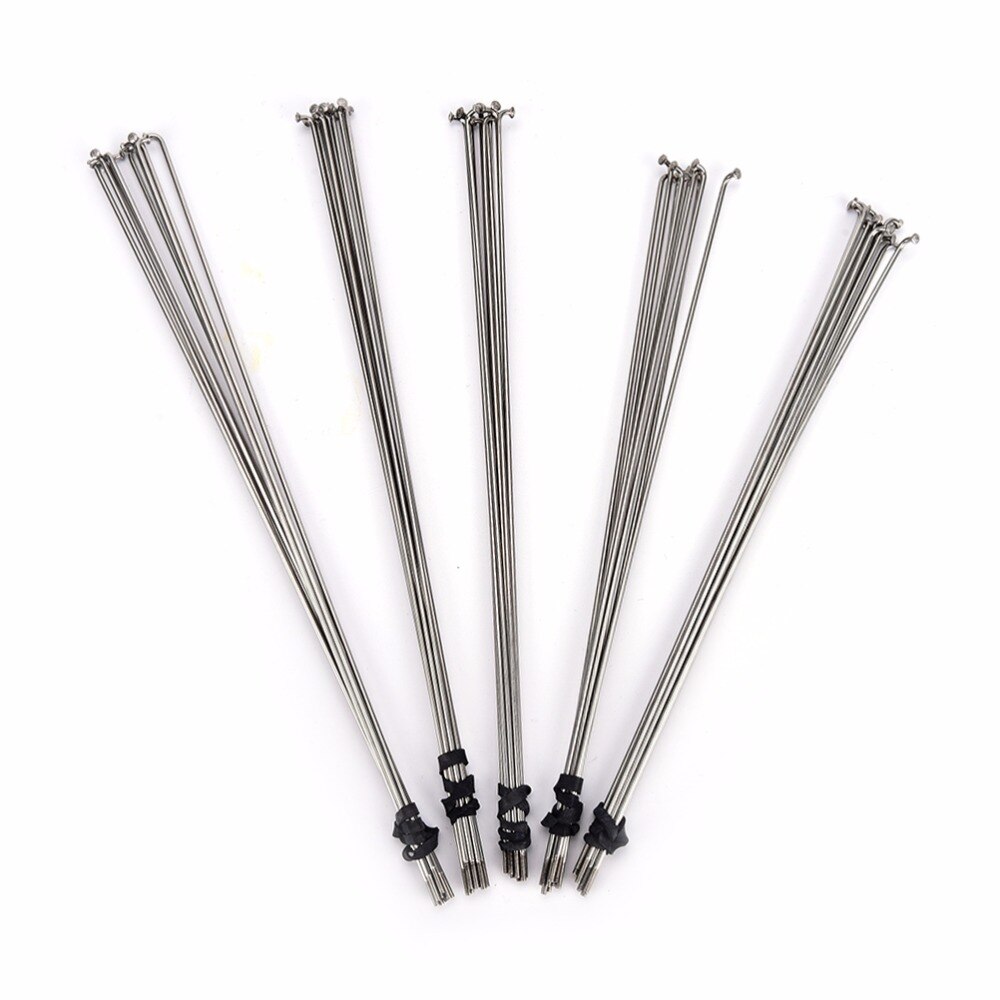 10PCS 12 mm steel spoke Length 253-290 mm silver Color 304 stainless steel Bike Spokes 14G Bicycle Spokes Diameter spokes