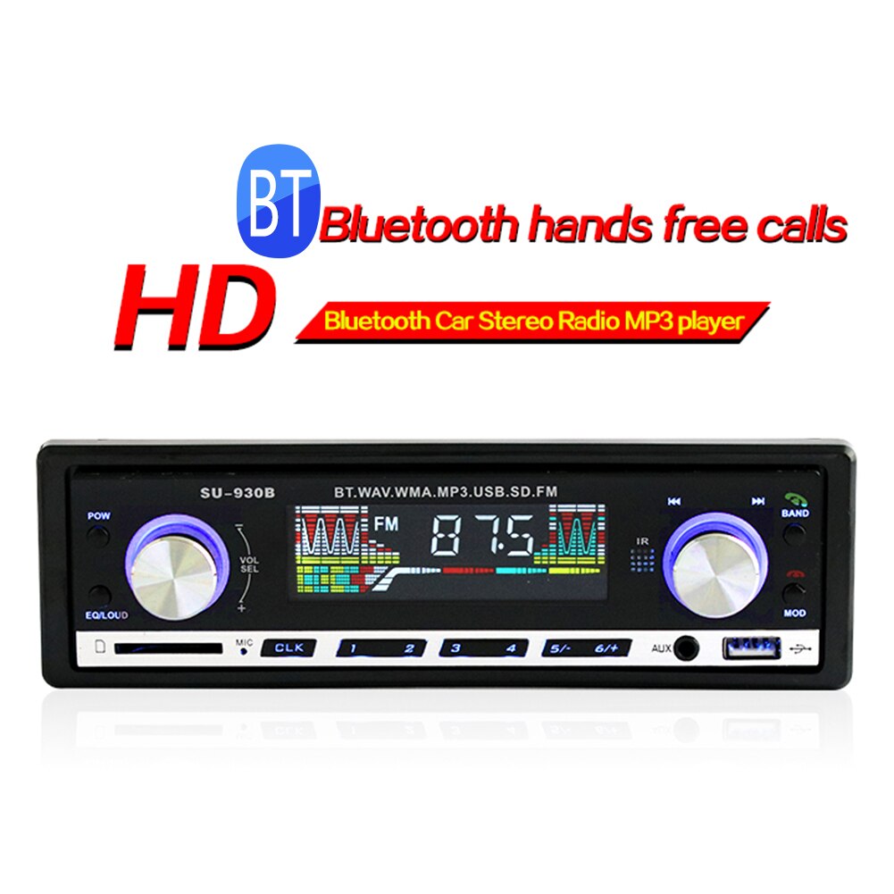 MP3 Player FM Radio BT AUX-in U Disk 1 DIN In Dash Head Unit SU-930B Car Stereo Outdoor Personal Car Parts Decoration