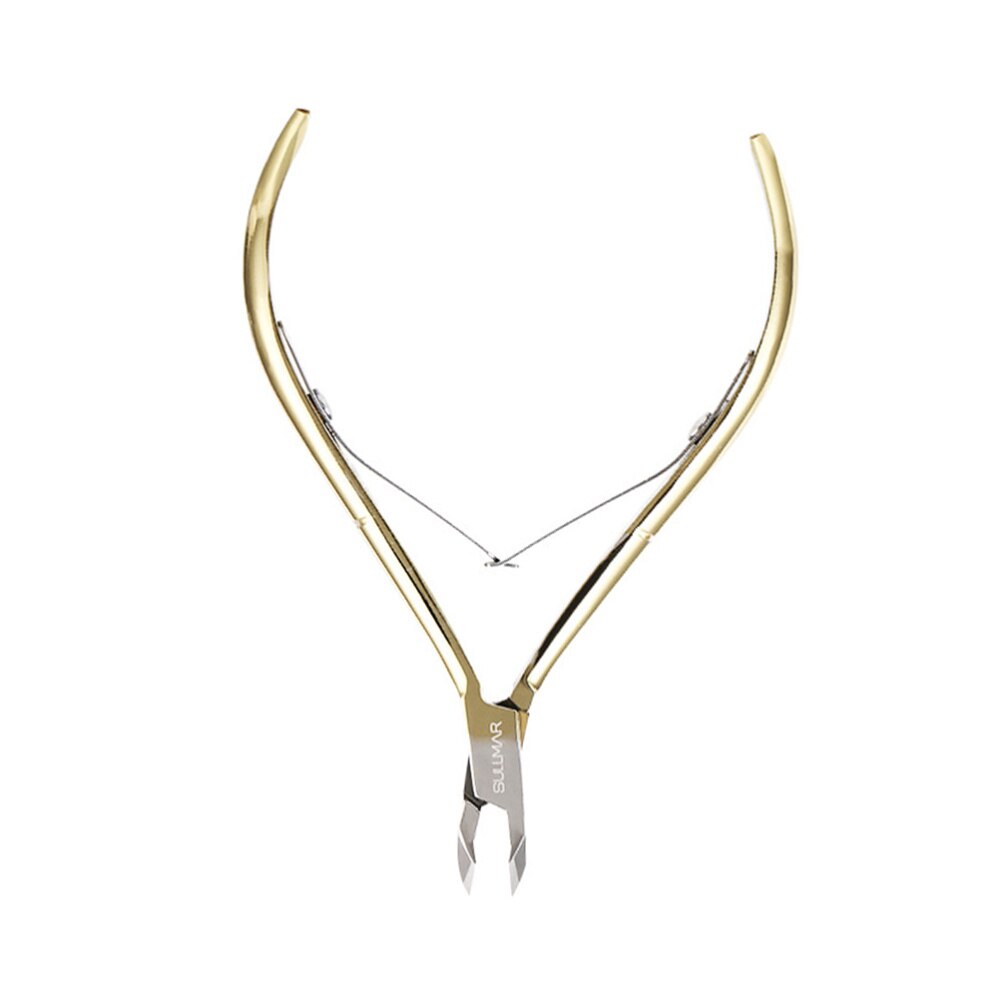 Rustfrit stål neglebåndskniv cuticle nipper skønhedsværktøj bærbar manicure nipper til fingernegle og tånegle(sil: Gylden