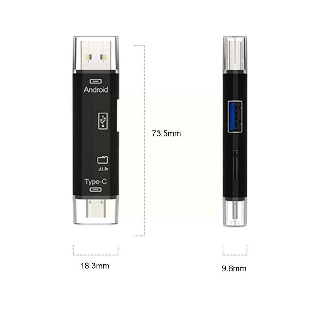 5in1 Multi Otg Card Reader Micro-sd / Sd Card / Usb Computer Phone / Reader Universal Support Android / Tf Type-c Type-c E8t4