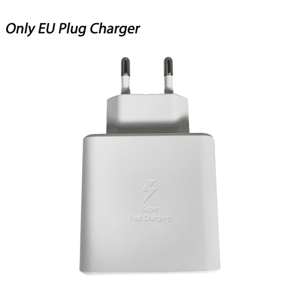 Original for SAMSUNG S21 Ultra Charger 45W Type C Super Fast Charger PD Quick Charging for Galaxy S20 S21 Plus Tab S7 S7+ Tablet: EU white