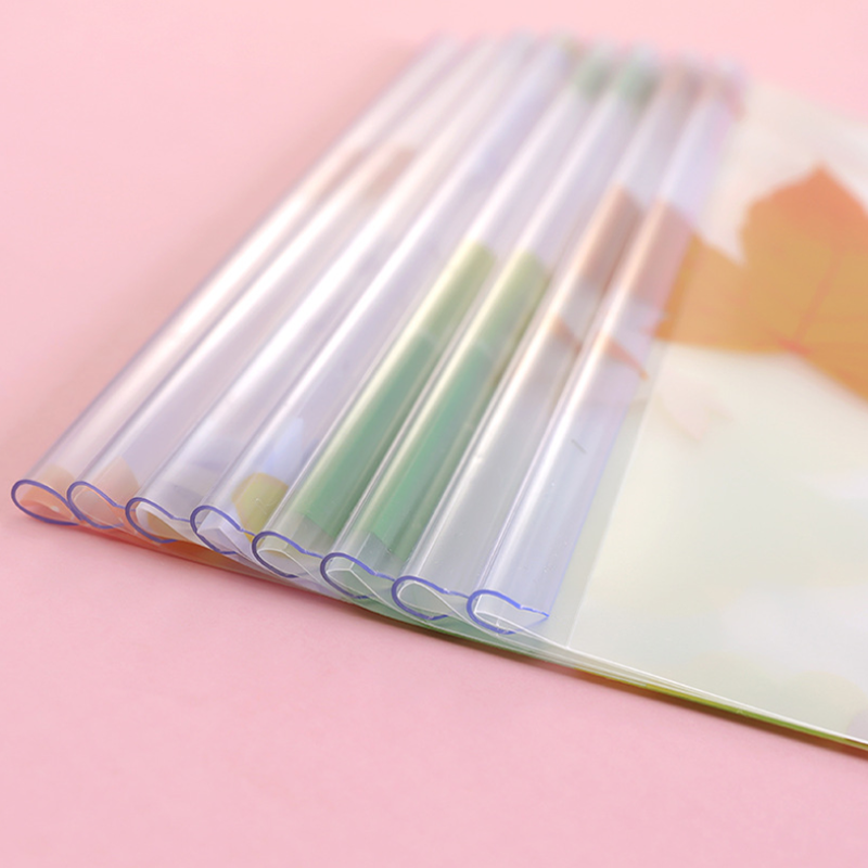 2pc Transparent A4 Drawbar Clamp PP Rod Clamp Waterproof Student Insert Folder Test Paper File Folder Office School Supplies