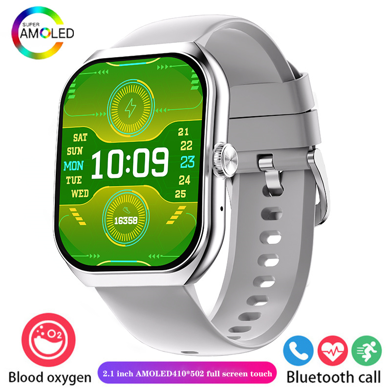 2024 nowy inteligentny zegarek AMOLED połączenie Bluetooth monitorowanie tlenu my krwi 100 tryb sportowy IP68 wodoodporny męnarty smartwatch dla androida IOS: czarny