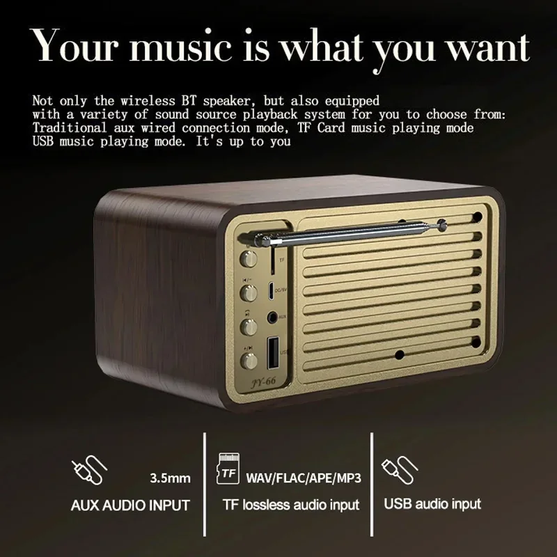 Nostalgiczny głośnik Bluetooth Dźwięk Bluetooth Retro Klasyczny głośnik Retro Radio Bezprzewodowy przenośny subwoofer Bluetooth 5.0